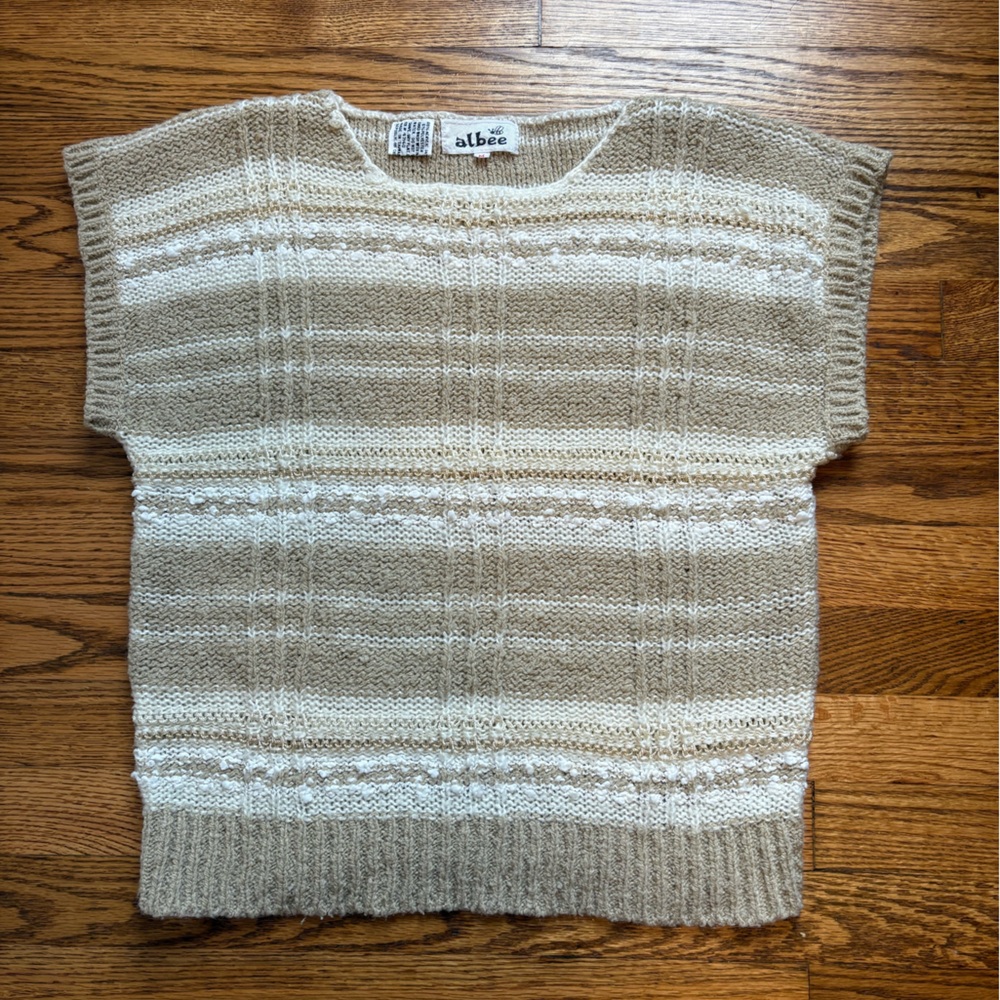 Vintage Albee Beige and Cream Knit Sweater